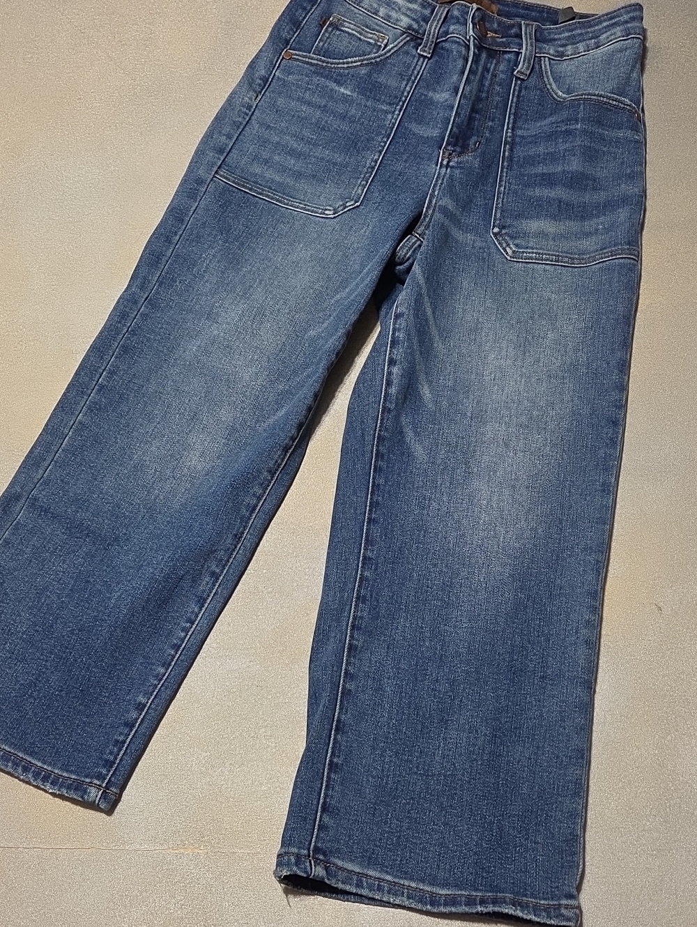 Judy Blue Wide-Leg Flare Jeans in Medium Blue Wash